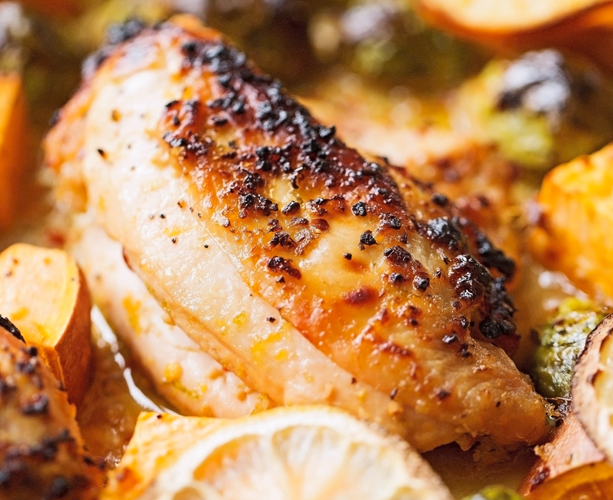 One Sheet Pan Garlic and Citrus Chicken