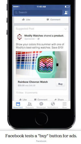 Facebook Uji Tombol 'Buy' Pada Iklannya Facebook Uji Tombol 'Buy' Pada Iklannya