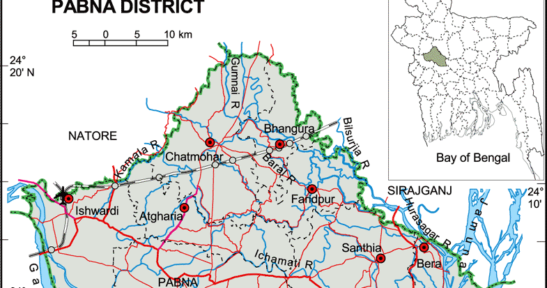 Map Of Pabna District Maps Of Bangladesh: Pabna District