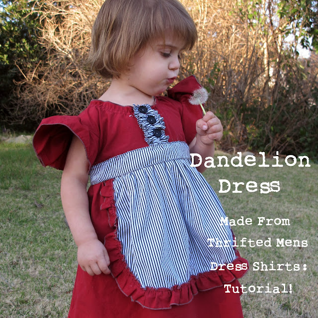 Dandelion Dress: Toddler Dress Tutorial Made From Thrifted Mens Shirts