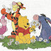 Winnie the Pooh y sus amigos con abecedario punto de cruz