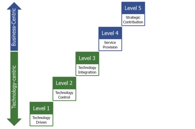 São 05 Níveis de Maturidade, conforme descritos no artigo
