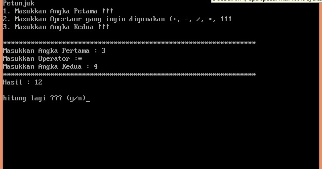 Membuat Kalkulator Sederhana dengan Turbo PASCAL