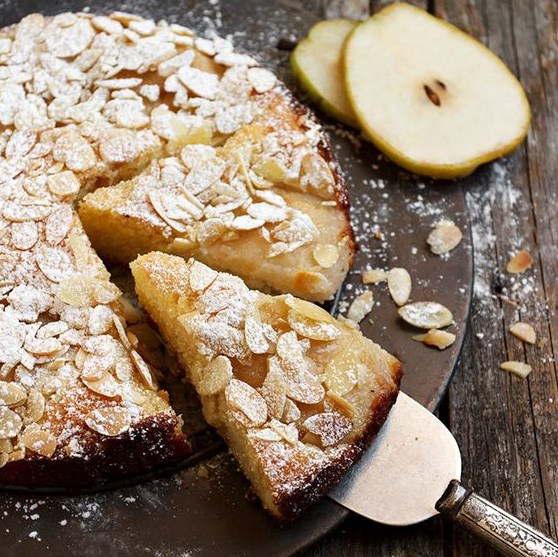 Italian Pear Almond Cake #Dessert #Dinner
