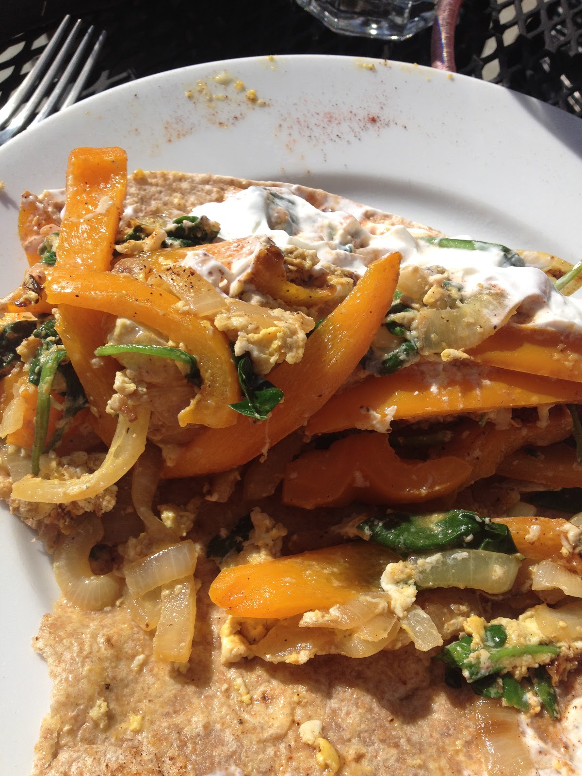 If I Had A Blog... Fajita Burrito (with eggs)