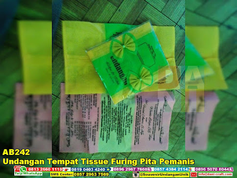 jual Undangan Tempat Tissue Furing Pita Pemanis