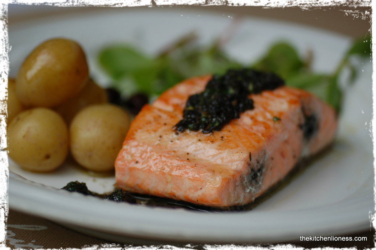 The Kitchen Lioness: French Fridays with Dorie - Salmon with Basil Tapenade