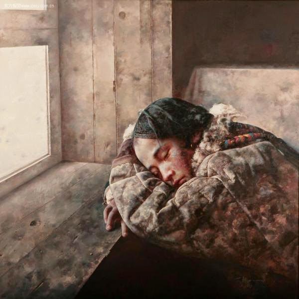 Emotional Tibet Girl Paintings by Chinese Artist "Ai Xuan"