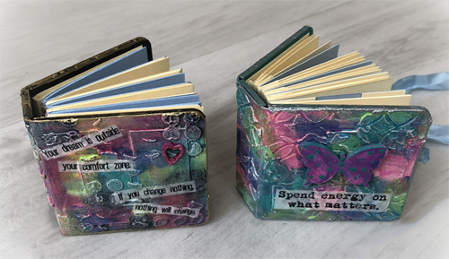 Tando Creative Mini Books by Nikki Acton using Dina Wakley Media Acrylics