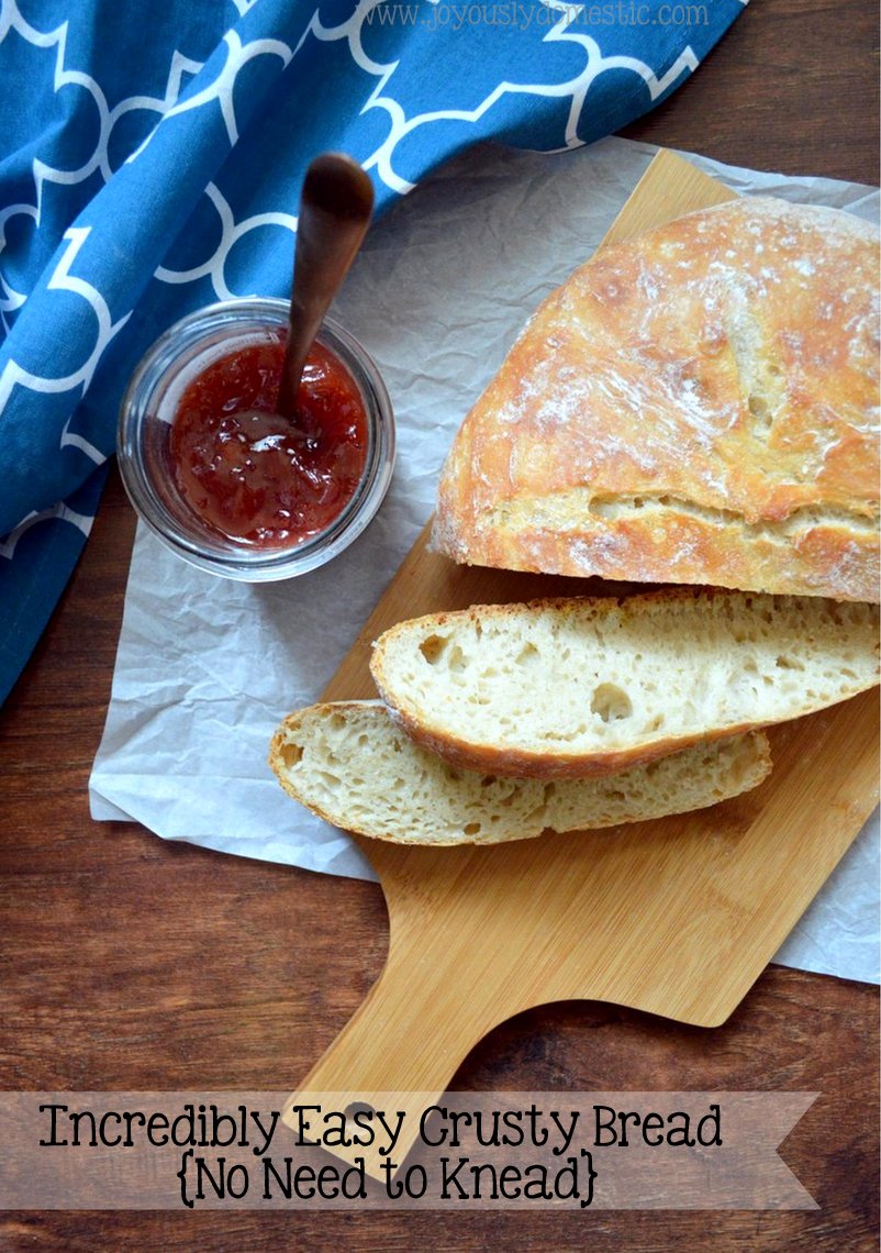 Joyously Domestic Incredibly Easy Crusty Bread {No Need to Knead}