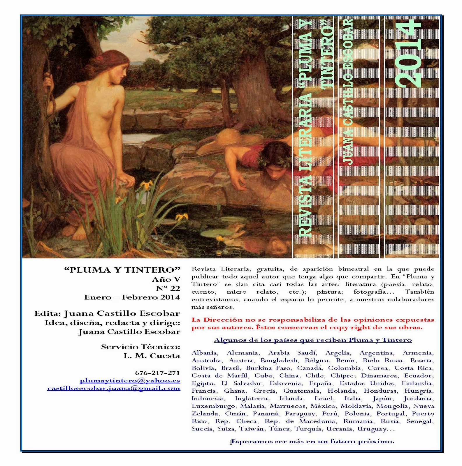 Revista Literaria "Pluma y Tintero" Año V N. 22 Enero - Febrero 2014 Clica en la imagen