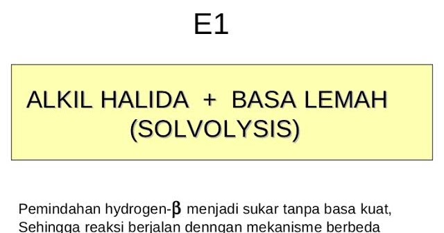 KIMIA ORGANIK MEKANISME REAKSI ELIMINASI UNIMOLEKULER (E1)