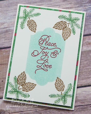 Peace This Christmas Pine Cones Card made with Stampin' Up! UK Supplies