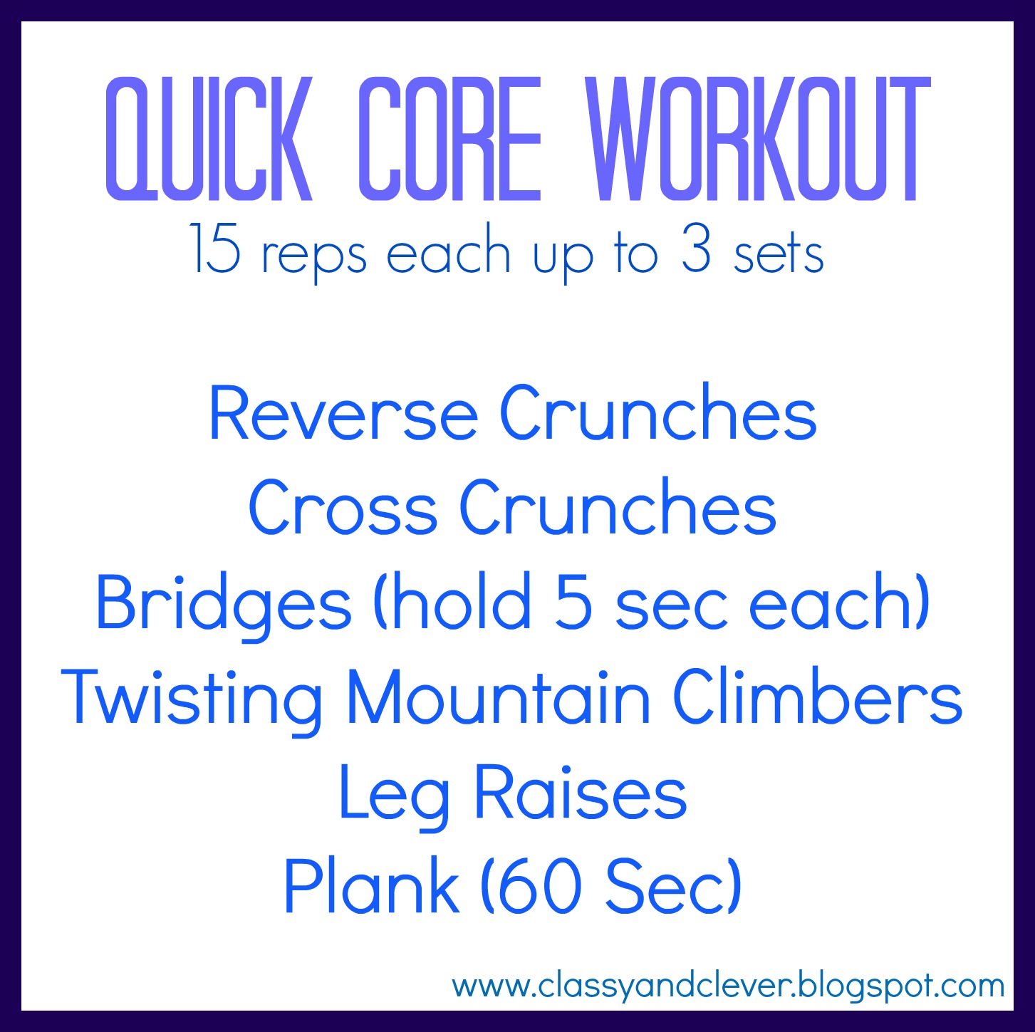 Classy & Clever Quick Core Workout