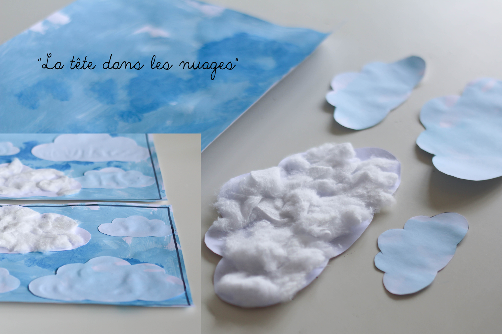 La tête dans les nuages, activité manuelle pour les petits.