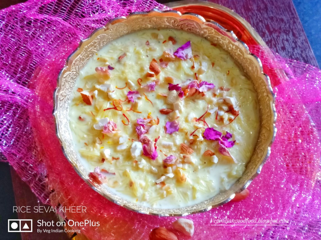 Veg Indian Cooking Rice Vermicelli Kheer