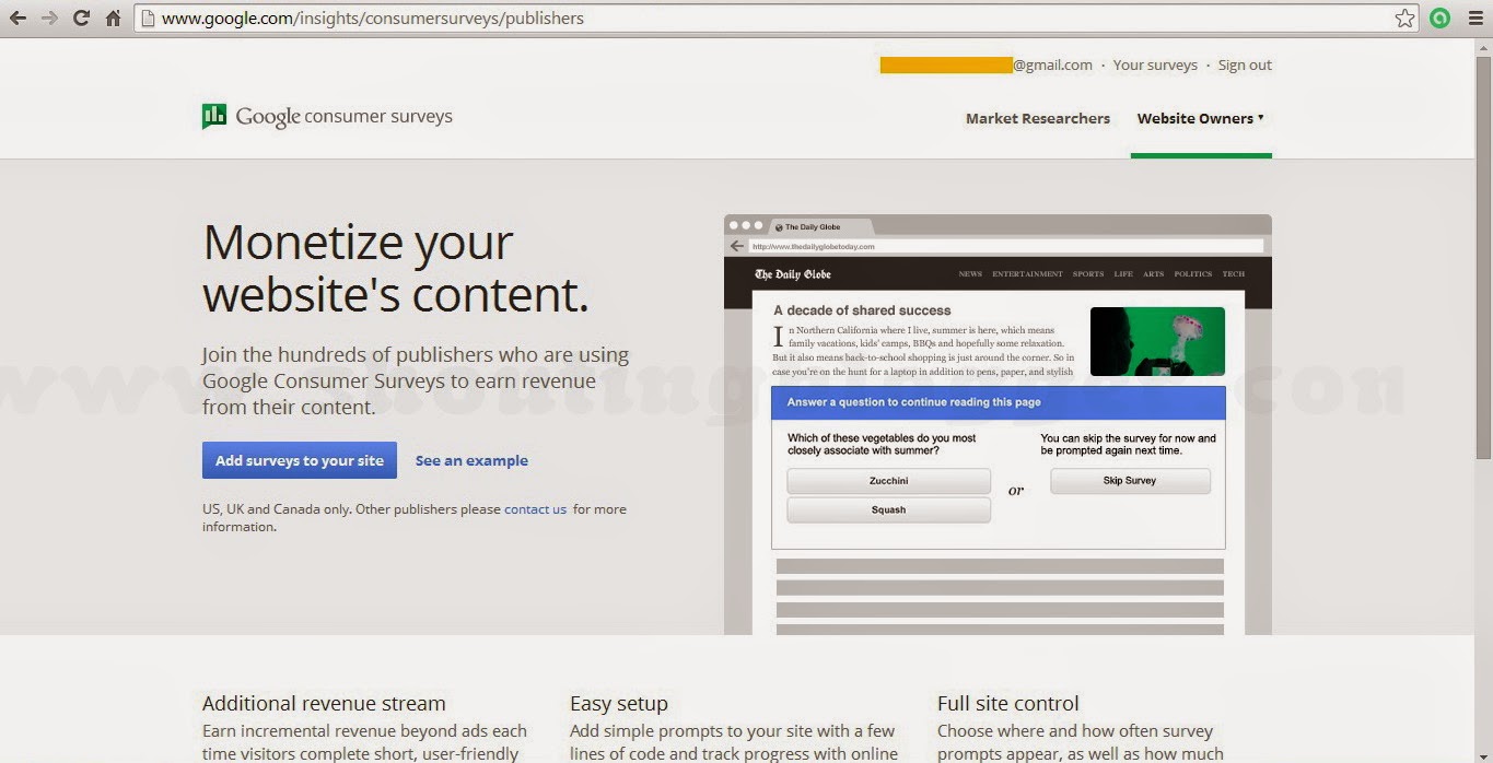 create Google consumer survey create Google consumer survey