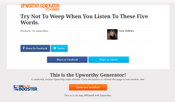 UpWorthy Blog Title Generator