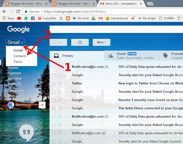 contacts on gmail