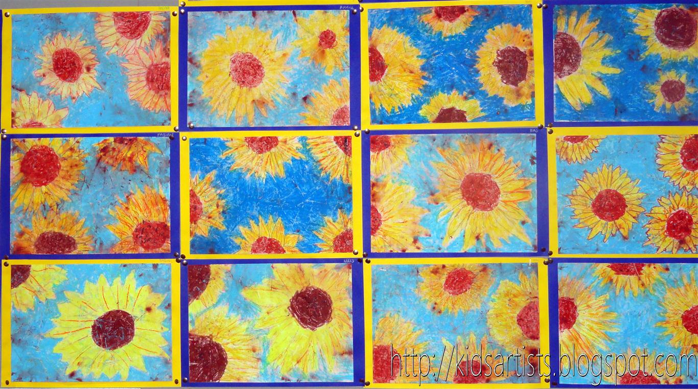 Kids Artists Sunflower batik