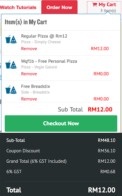 Malaysia Domino's Pizza Coupon Promo Code Discount Takeaway Delivery