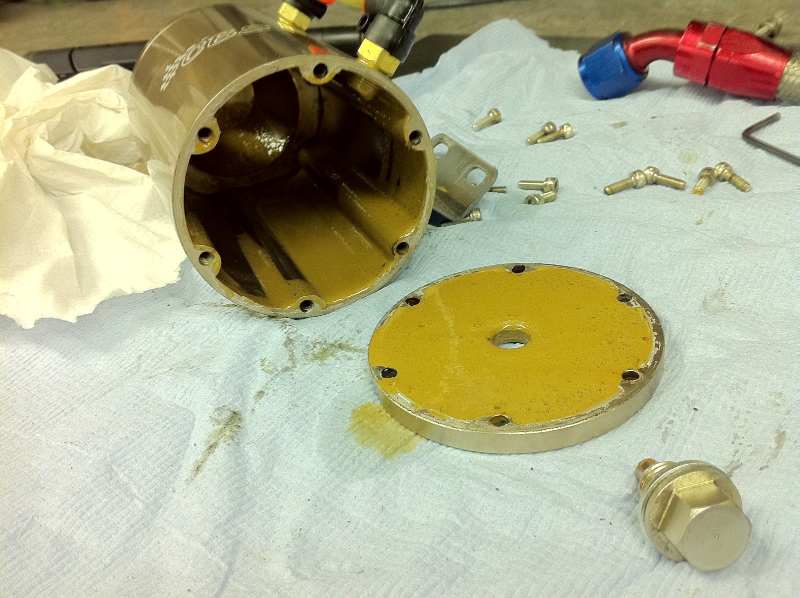 Building a Cobra. GD 427 Mk4 (Euro) Oil catch tank & Filter spacer.