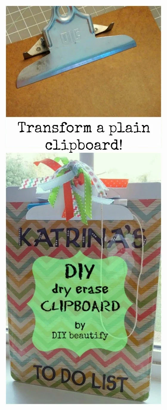 Transform a plain clipboard www.diybeautify.com