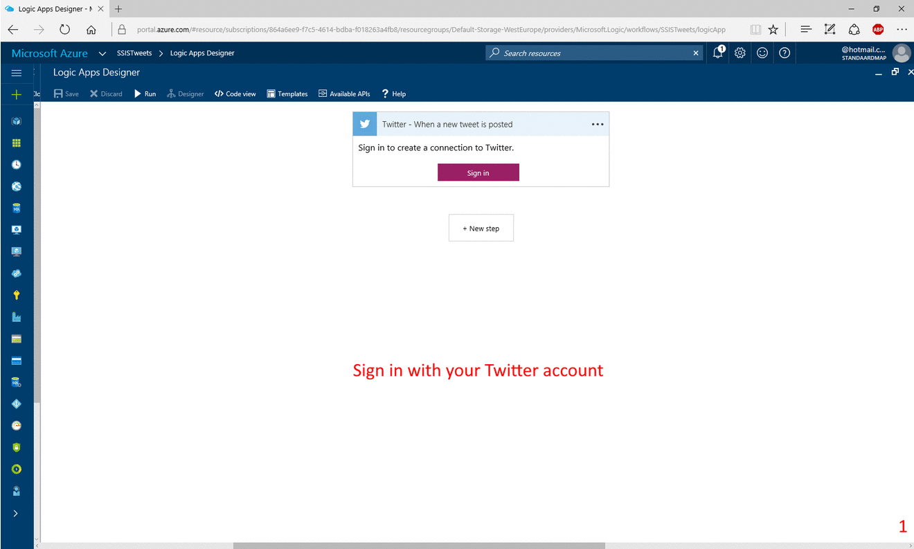 Microsoft BI Tools: Extracting tweets with Azure App Service - Logic App