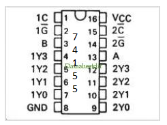 74155 IC Dual 1:4 Demultiplexer | Makers Electronics