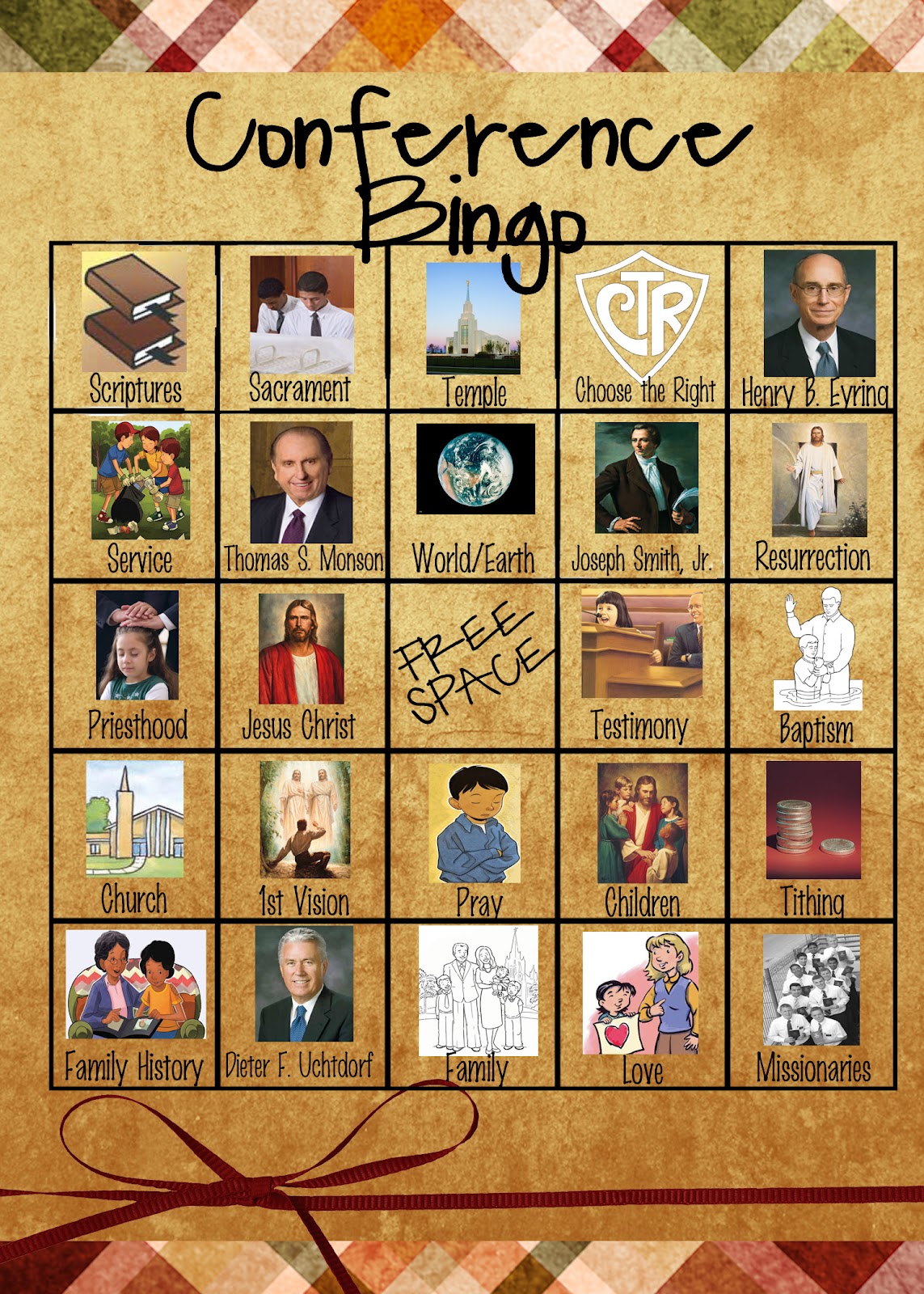 LDS Handouts Conference Bingo LDS Handouts Conference Bingo