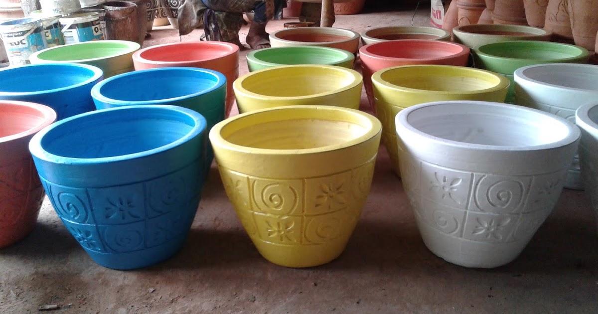 Produksi dan Jual Pot  Warna Warni Keramik Mulya Plered