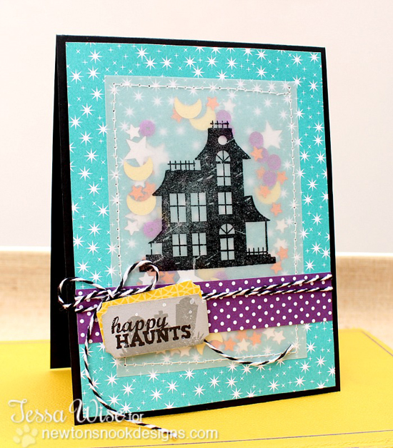 Haunted House Halloween card by Tessa Wise for Newton's Nook Designs | Spooky Street Stamp Set