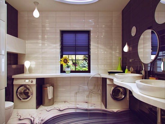 Purple Color in Bathroom