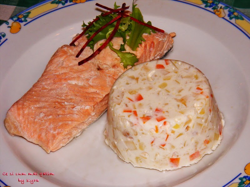 Somon rasol cu terina rece de legume