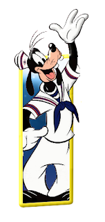 Alfabeto de personajes Disney con letras grandes I Goofy marinero. 
