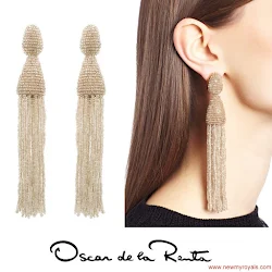 Princess Victoria Style OSCAR DE LA RENTA Earrings and ANYA HINDMARCH Clutch