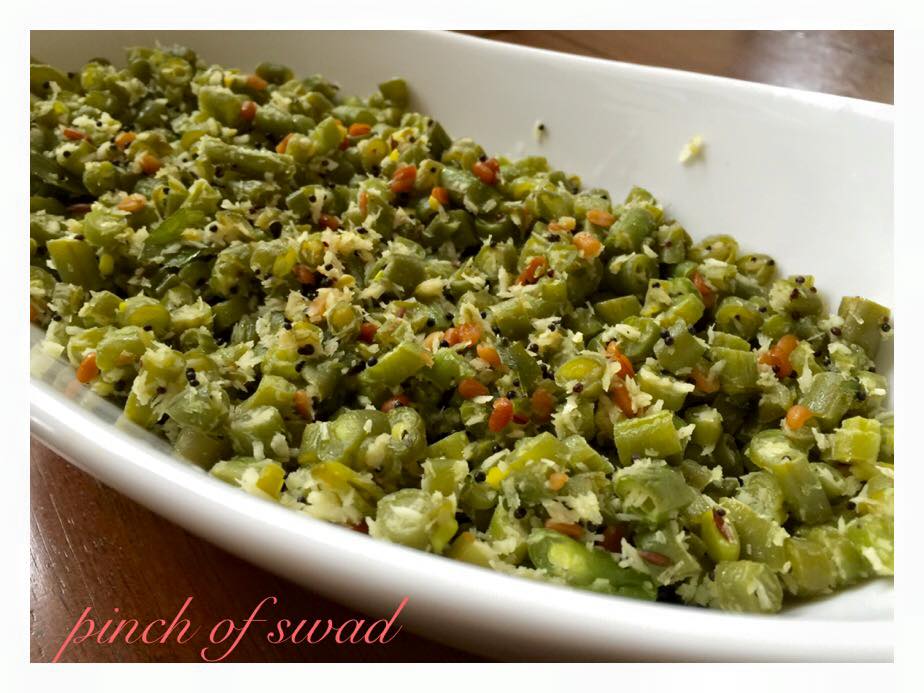 Pinch Of Swad taste that hits the spot! Green Beans Upkari (dry