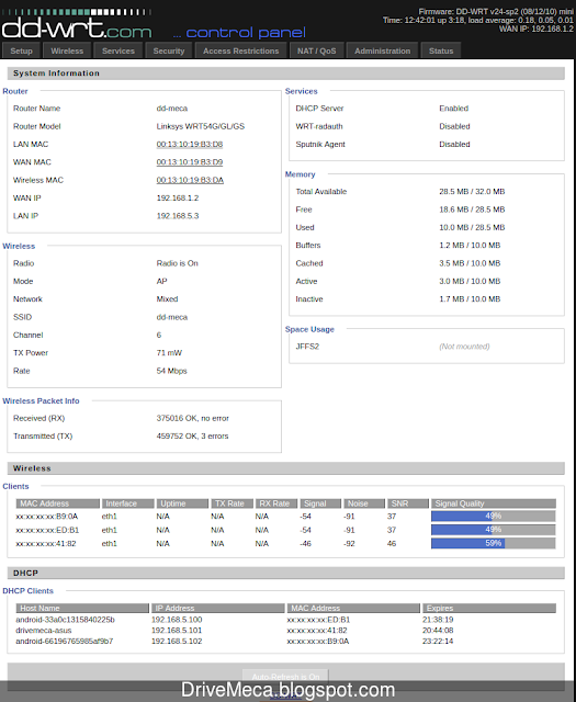 Nos conectamos al dashboard de DD-WRT