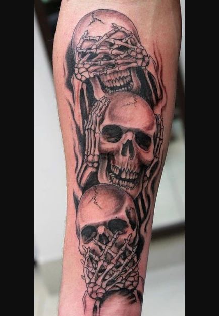 Totenkopf Nichts Hören Nichts Sehen Nichts Sagen Tattoo 145+ Best Skull Tattoos for Men (2019) - Sugal, Candy & Tribal Designs
