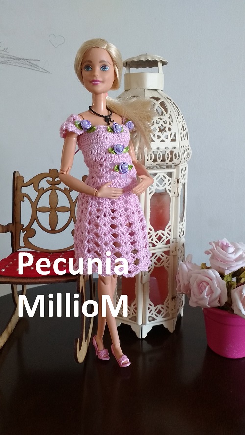 Vestido de Crochê Para Barbie Por Pecunia Milliom 