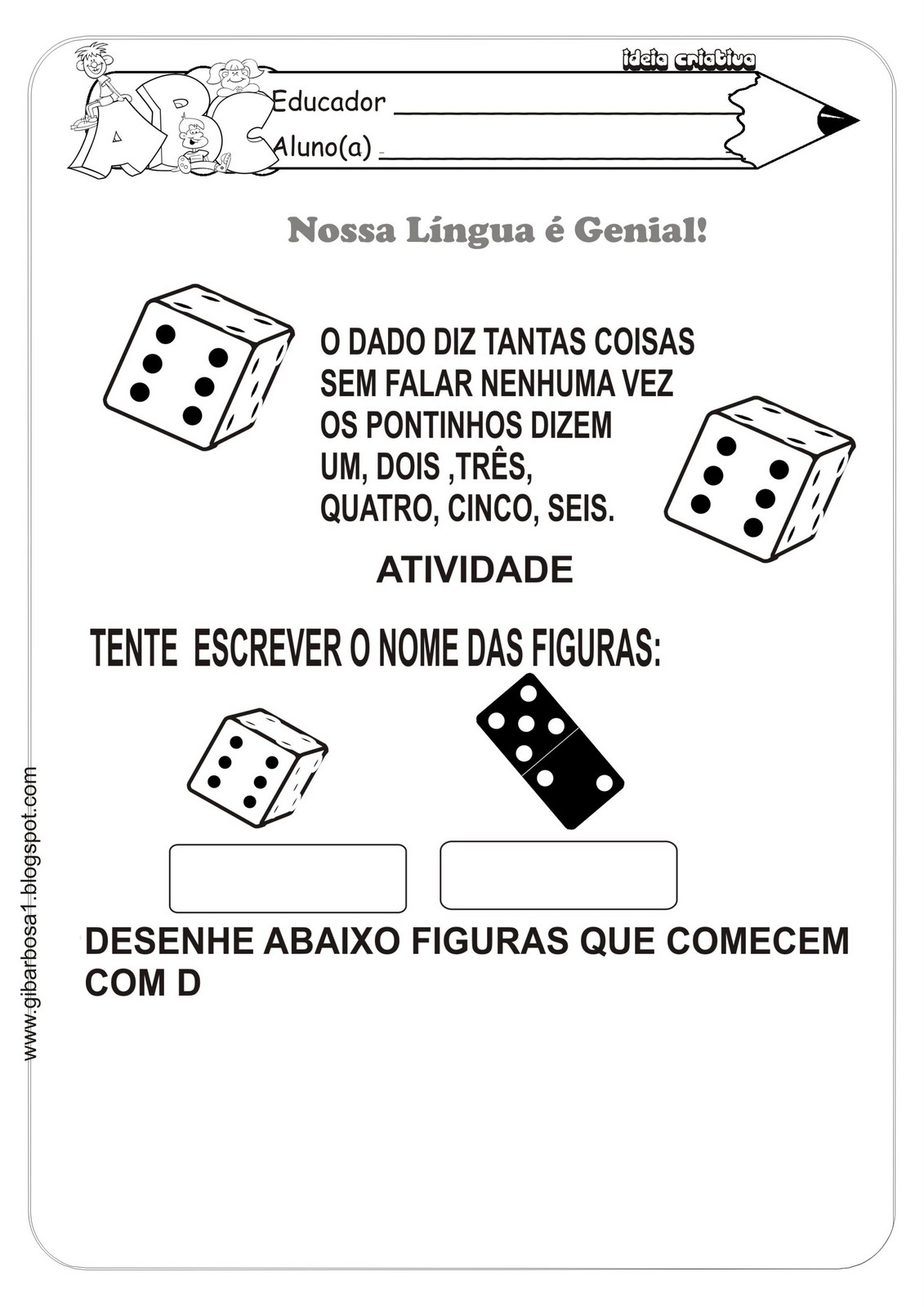 Atividade Língua Portuguesa Alfabeto com Versos