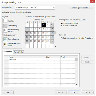 Setup Calendar | Quick MS Project