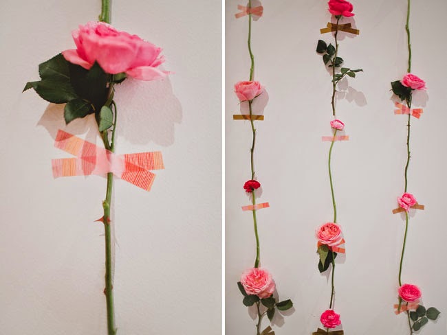 Photocall handmade con flores y washi-tape