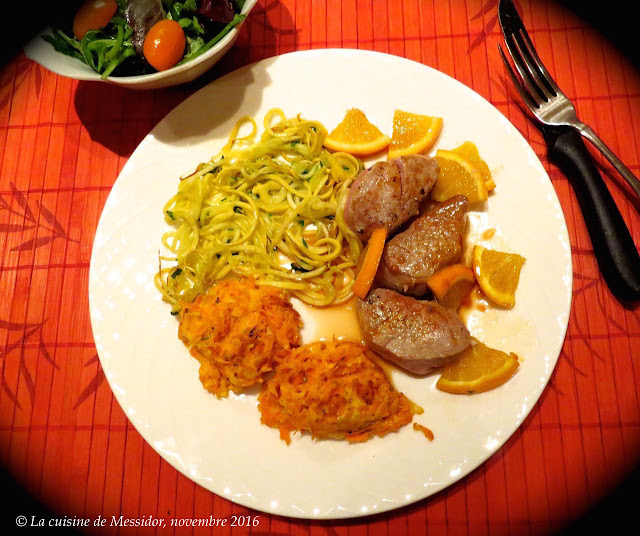 La cuisine de Messidor: Médaillons de porc à l’orange, sauce asiatique