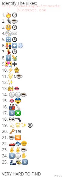 Identify the Bikes Whatsapp Emoji Quiz Puzzles