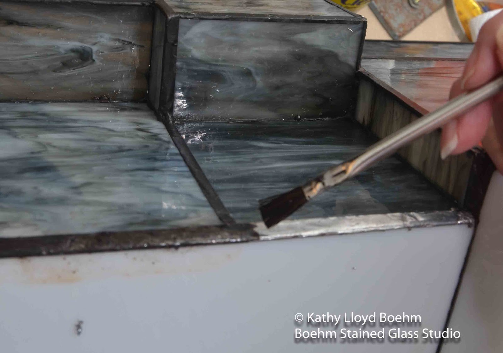 Boehm Stained Glass Blog Boxy Stained Glass Fixture Repair