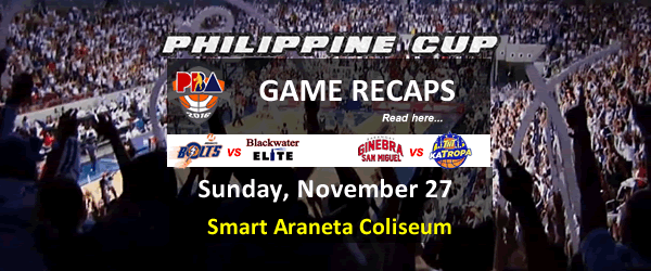 List of PBA Game(s) Sunday November 27, 2016 @ Smart Araneta Coliseum