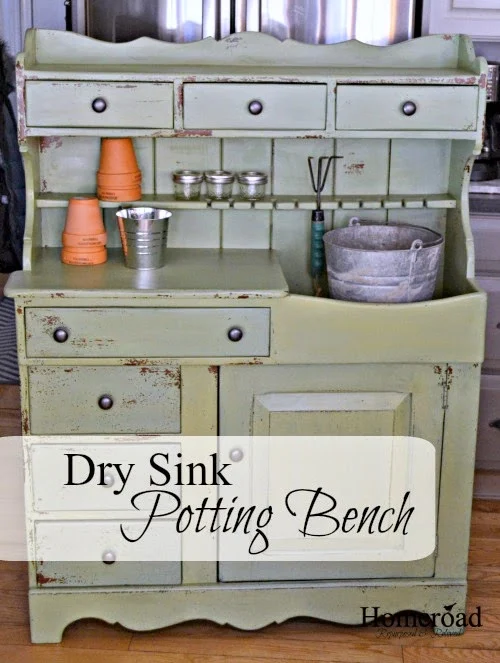 Dry Sink Potting Bench  www.homeroad.net