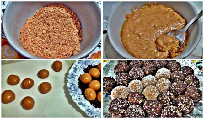 Preparación de las trufas de toffe y miel