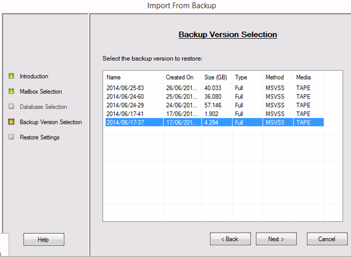 Blog de tecnología HPE Data Protector Restore de buzón de Exchange